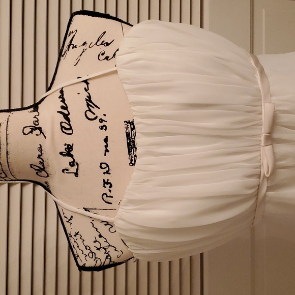 Chiffon A-Line Knee Length Bridal Gown - Picture 4 of 6